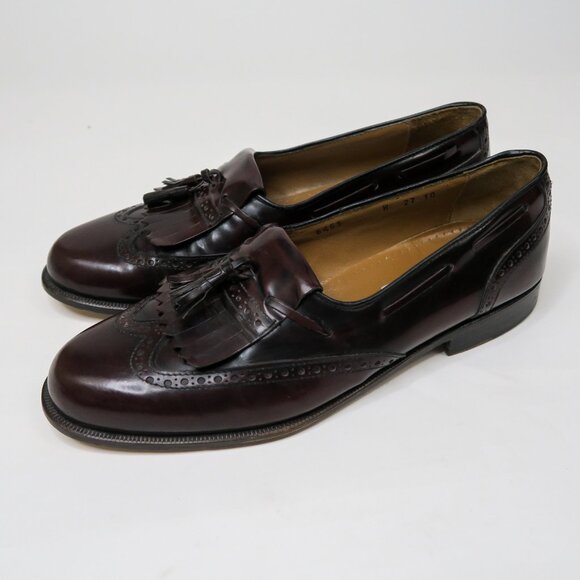 Vintage 90s Mario Bruni Burgundy Leather Tassel Loafer